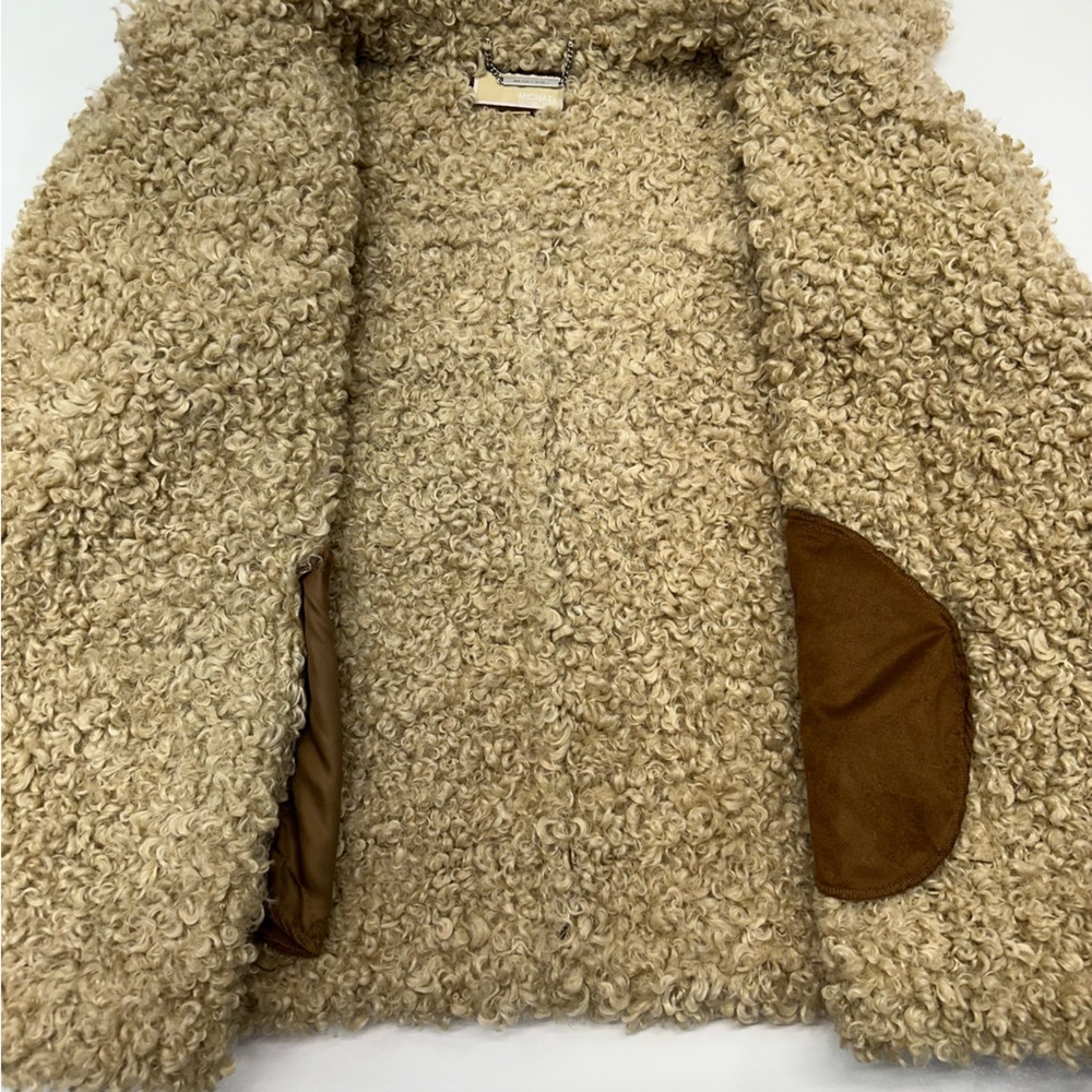 Michael Michael Kors Faux Suede Faux Fur Lined Trim Moto Jacket Womens Size XXL - Picture 7 of 10